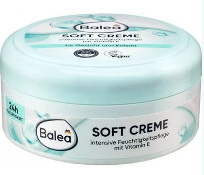 Balea Cremă pentru față și corp, emolientă și hidratantă, cu vitamina E, 250 ml. 13231654232606 foto